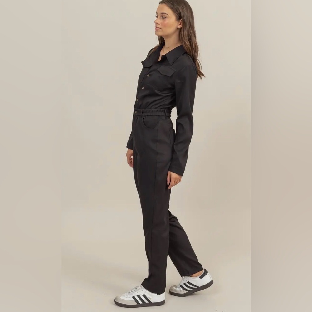New nwt double zero black jumpsuit so adorable! S M L! #holidayoutfit - Picture 2 of 4